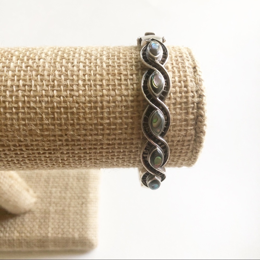 Abalone Drop Sterling Silver Bracelet